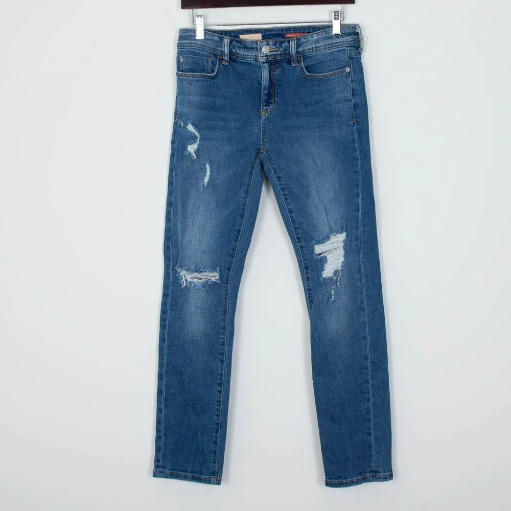 Anthropologie Pilcro‎ Slim Boyfriend Crop Denim Jeans Bohemian Preppy Womens 26
